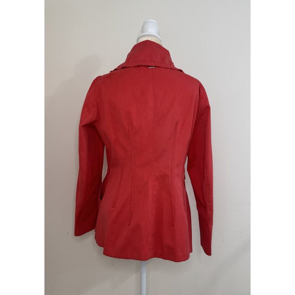 Carolina Herrera Cotton Spring Jacket Size Medium Red Coral Lined - Picture 8 of 15